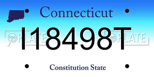 I18498T Connecticut License Plate