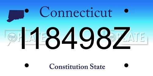 I18498Z Connecticut License Plate