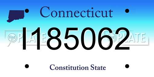 I185062 Connecticut License Plate