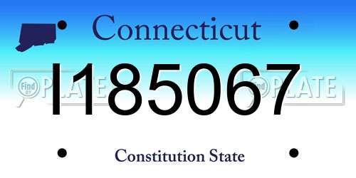 I185067 Connecticut License Plate