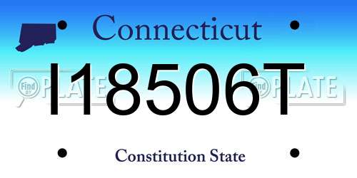 I18506T Connecticut License Plate