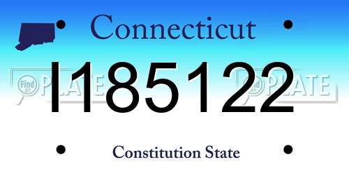 I185122 Connecticut License Plate