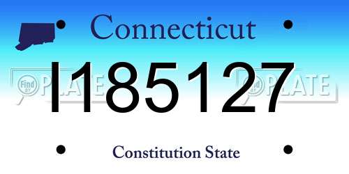 I185127 Connecticut License Plate