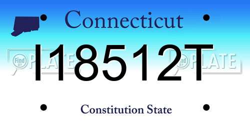 I18512T Connecticut License Plate