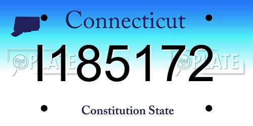 I185172 Connecticut License Plate