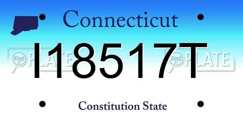 I18517T Connecticut License Plate