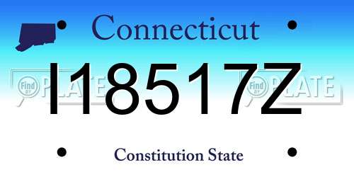 I18517Z Connecticut License Plate