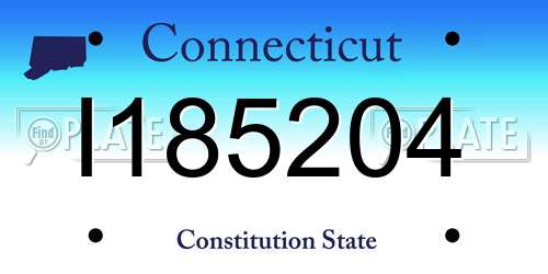 I185204 Connecticut License Plate
