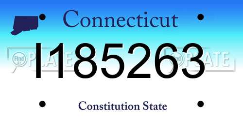 I185263 Connecticut License Plate