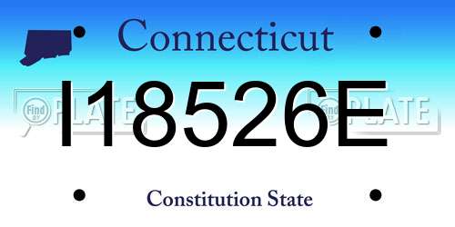 I18526E Connecticut License Plate