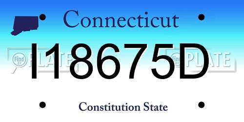 I18675D Connecticut License Plate