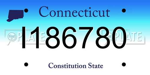 I186780 Connecticut License Plate