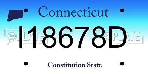 I18678D Connecticut License Plate