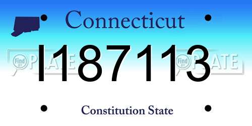 I187113 Connecticut License Plate