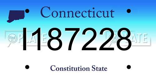 I187228 Connecticut License Plate