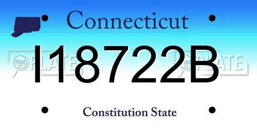 I18722B Connecticut License Plate