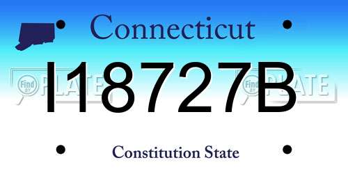 I18727B Connecticut License Plate