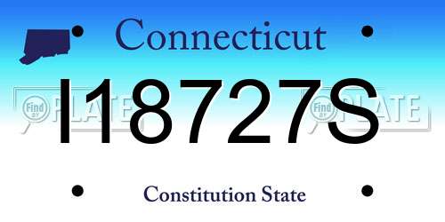 I18727S Connecticut License Plate