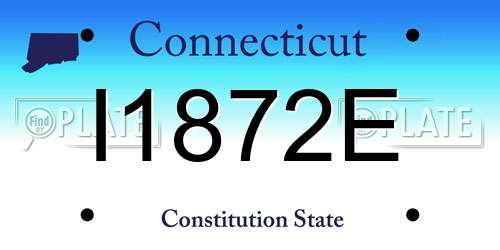I1872E Connecticut License Plate