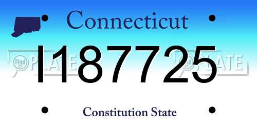 I187725 Connecticut License Plate