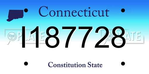 I187728 Connecticut License Plate