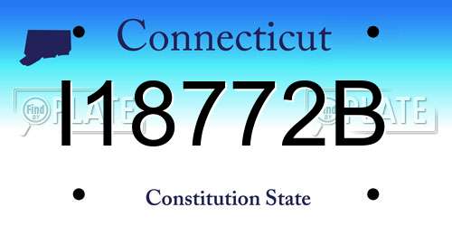 I18772B Connecticut License Plate