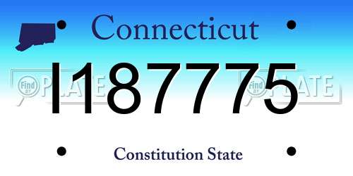 I187775 Connecticut License Plate