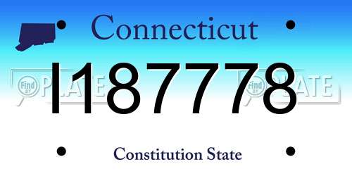 I187778 Connecticut License Plate