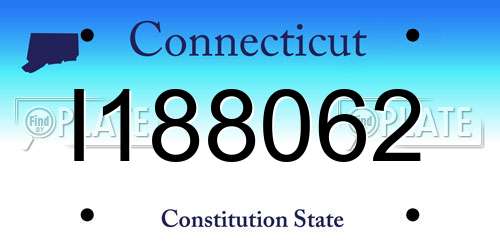 I188062 Connecticut License Plate