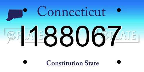 I188067 Connecticut License Plate