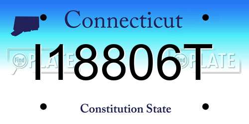 I18806T Connecticut License Plate