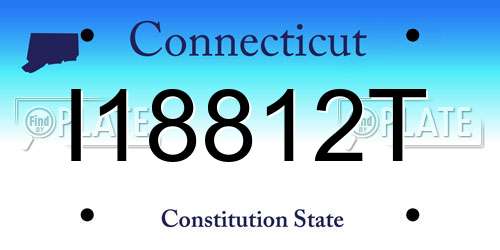 I18812T Connecticut License Plate