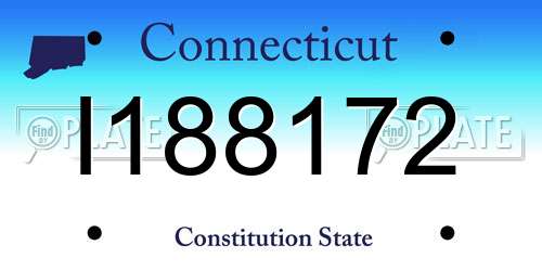 I188172 Connecticut License Plate