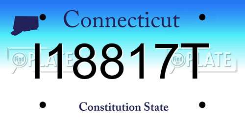 I18817T Connecticut License Plate