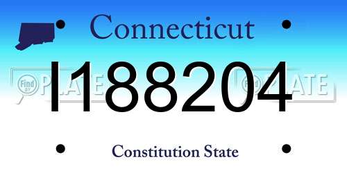 I188204 Connecticut License Plate