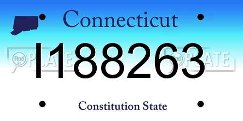 I188263 Connecticut License Plate