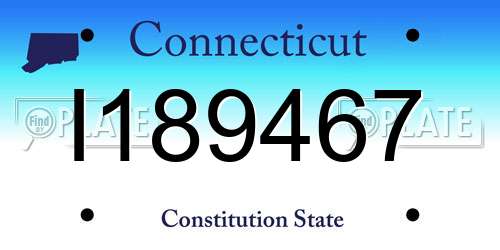 I189467 Connecticut License Plate