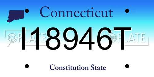 I18946T Connecticut License Plate