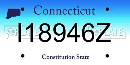 I18946Z Connecticut License Plate