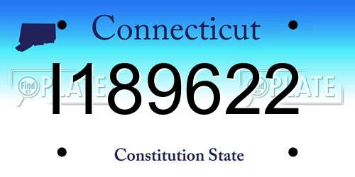 I189622 Connecticut License Plate