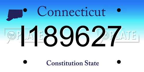 I189627 Connecticut License Plate