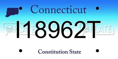 I18962T Connecticut License Plate