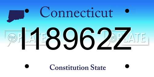 I18962Z Connecticut License Plate