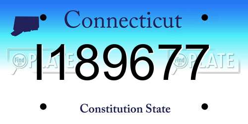 I189677 Connecticut License Plate