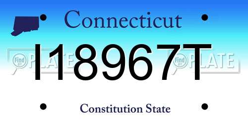 I18967T Connecticut License Plate