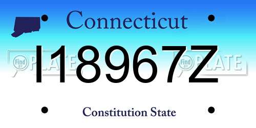 I18967Z Connecticut License Plate