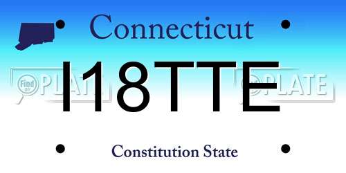 I18TTE Connecticut License Plate