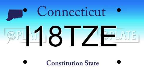 I18TZE Connecticut License Plate