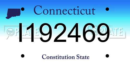 I192469 Connecticut License Plate