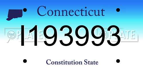 I193993 Connecticut License Plate